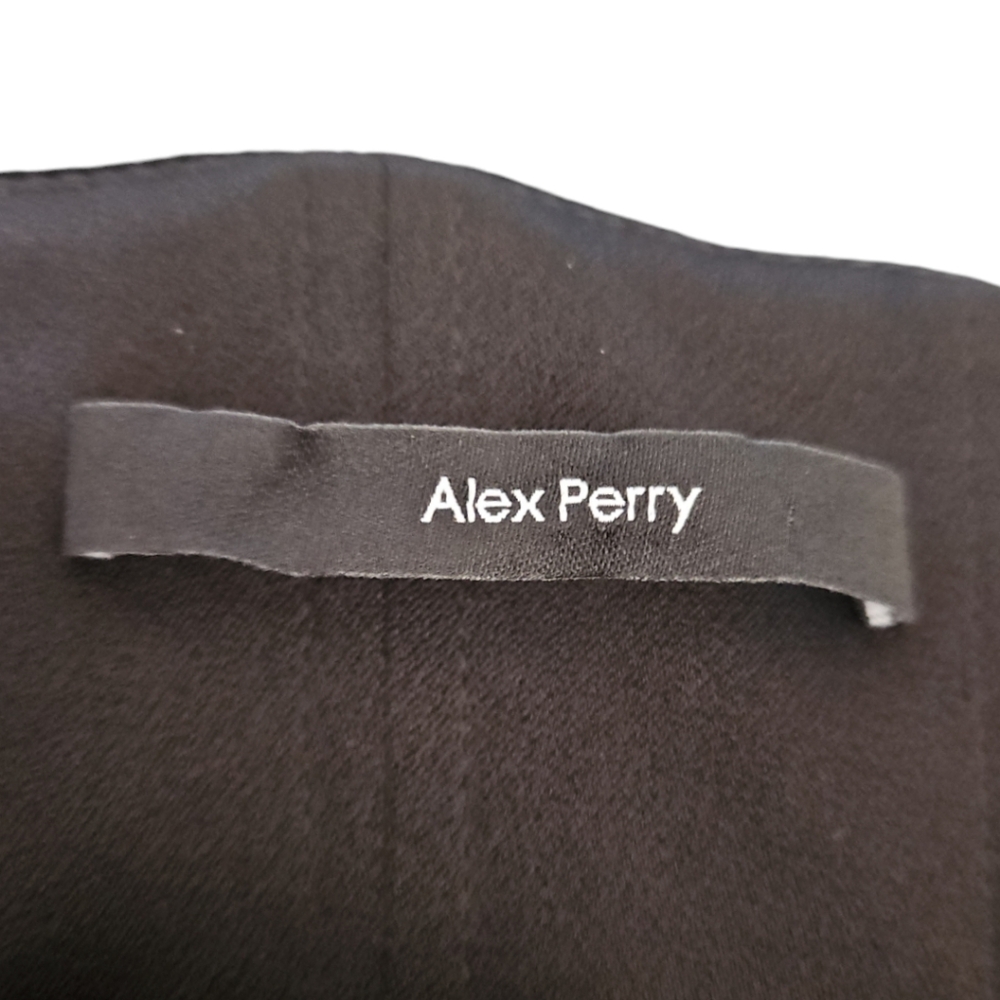 ALEX PERRY | Bryn Strapless Velvet Sculpted Bodice Cocktail Dress US 8 - Picture 6 of 11